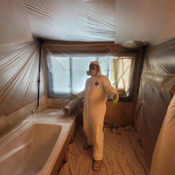 Bathtub refinishing in progress