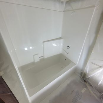 Reglazed shower tile
