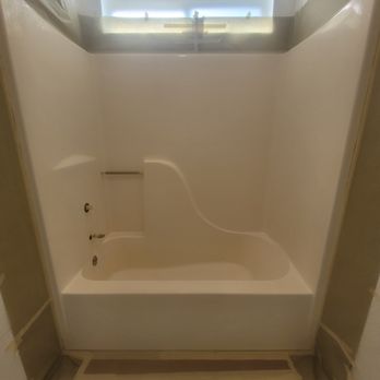 Refinished shower pan