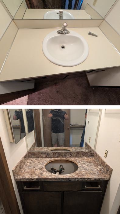 Before and after refinishing collage by Applied Coatings, Montana — photo 50
