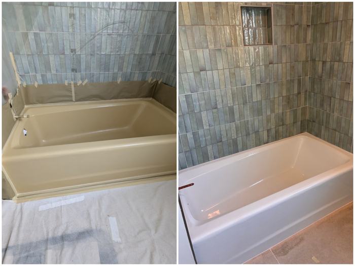 Before and after refinishing collage by Applied Coatings, Montana — photo 52