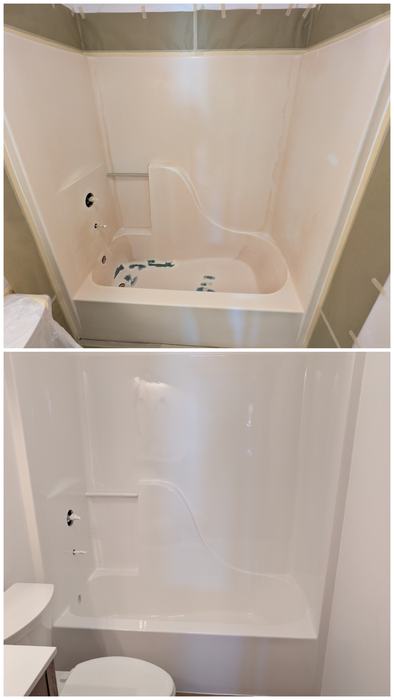 Before and after refinishing collage by Applied Coatings, Montana — photo 53